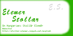elemer stollar business card
